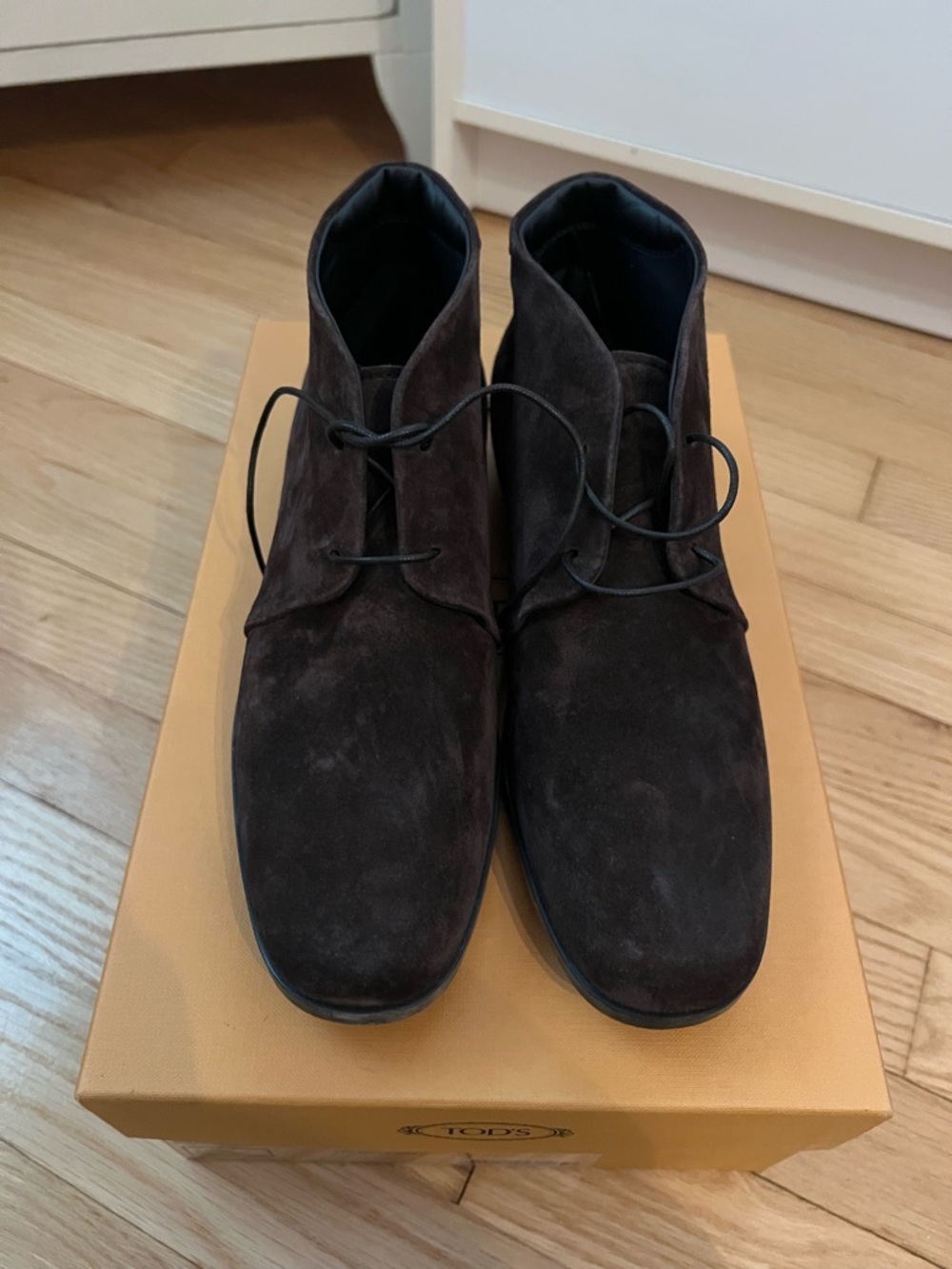 Tod's Dark Brown Suede Chukka Boots - Lace-Up